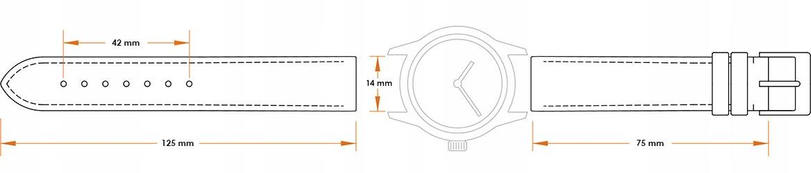 Pasek skórzany C3 - jasny brąz - 14 mm