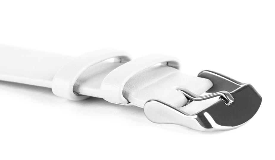 Pasek skórzany C5 - biały - 14 mm