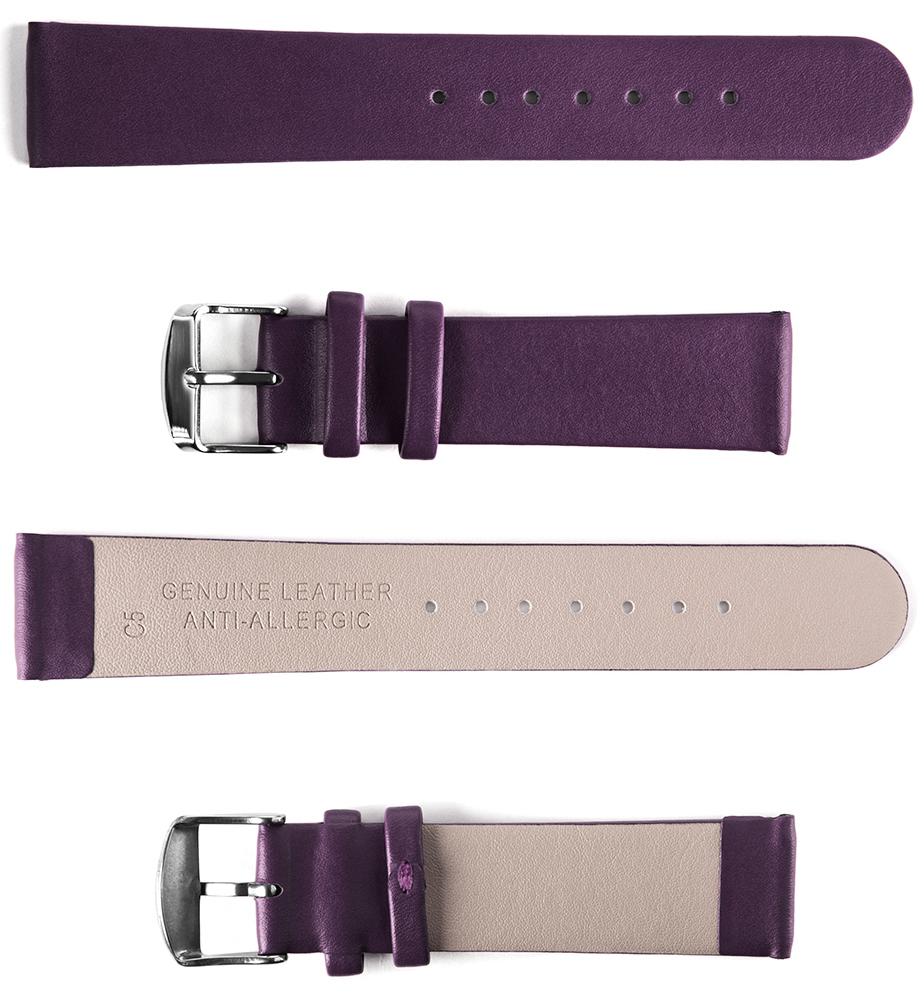 Pasek skórzany C5 - ciemny fiolet - 12 mm