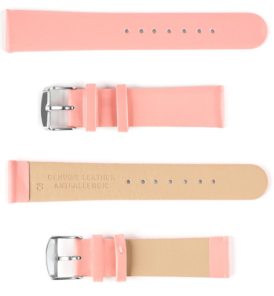 Pasek skórzany C5 - rózowy - 12 mm