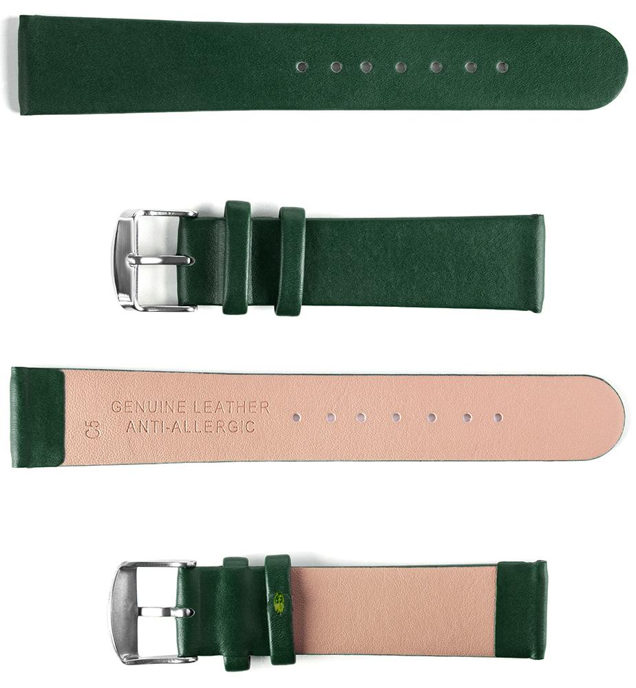 Pasek skórzany C5 - zielony - 22 mm
