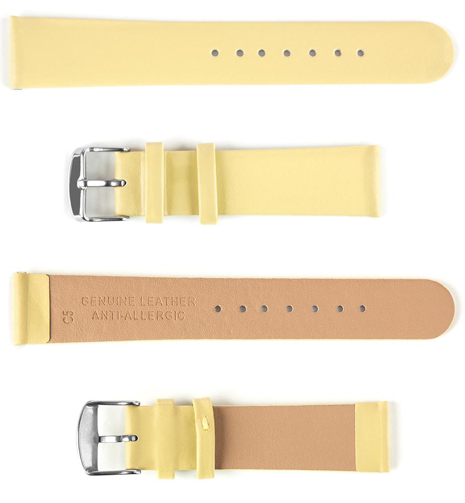 Pasek skórzany C5 - żółty - 20 mm