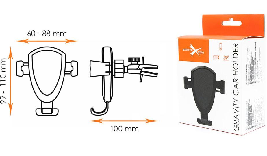 Car holder for mobile phones - to the air vent - eXtreme® - type:O-7 G