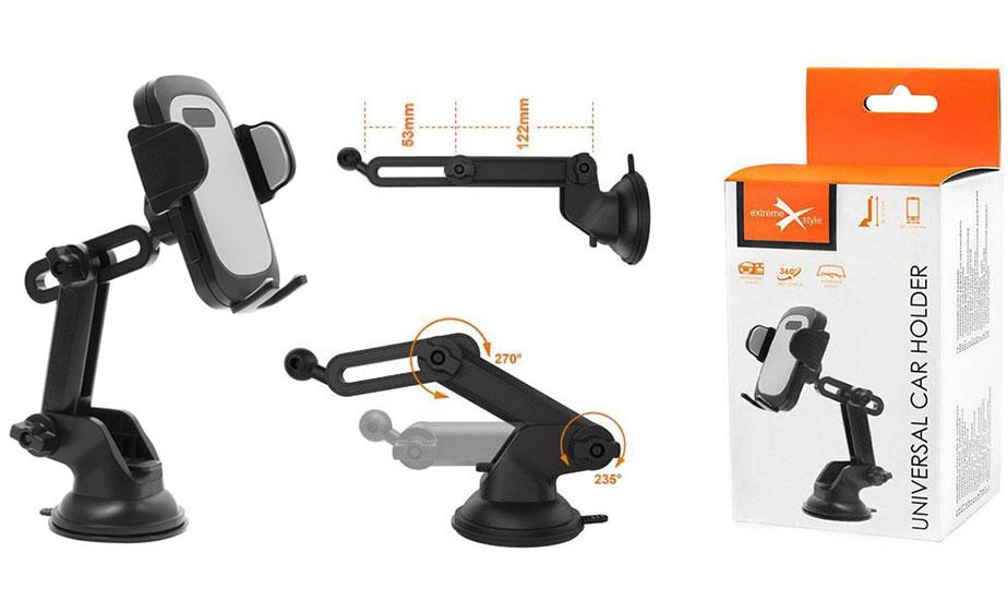 Car holder for mobile phones - to the windshield - eXtreme® - type:Z-gel