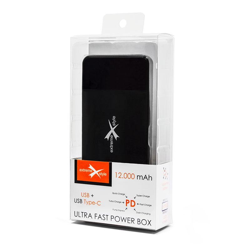 Power bank 12000 mAh 2XUSB + USB typ-C - eXtreme® - EPB12-PD