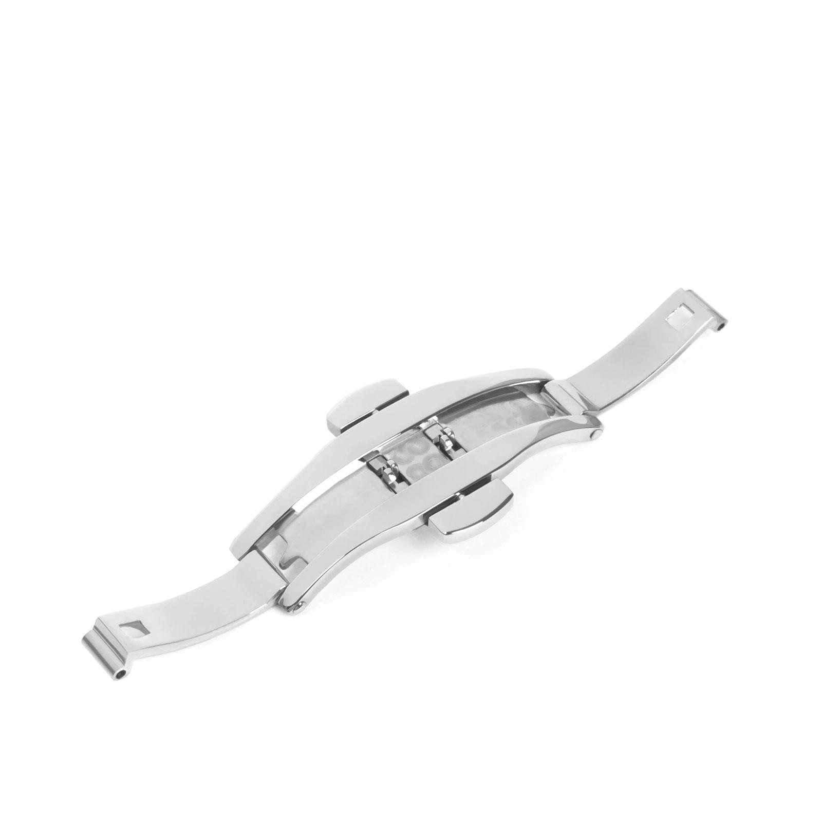 Klamra motyl automat - srebrna - 5-15 mm