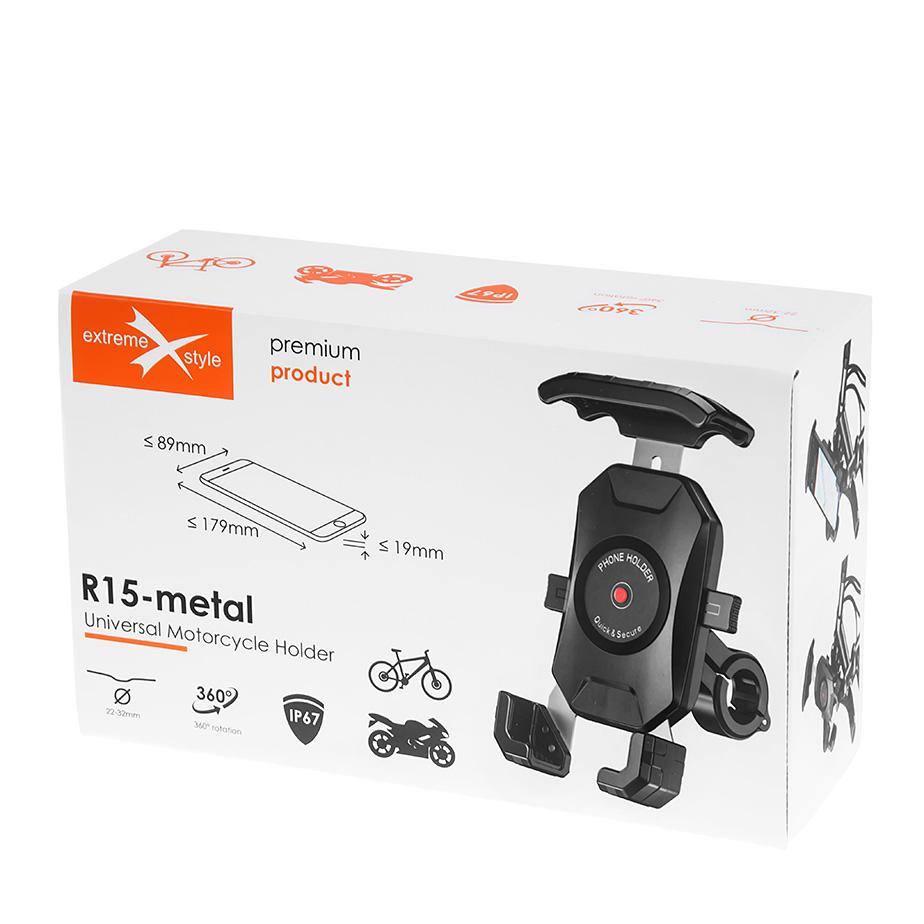 Uchwyt motocyklowy na telefon - R15-metal