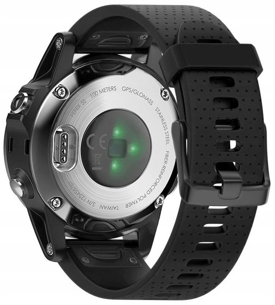 Pasek silikonowy - G07 - do Garmin - czarny - 20 mm