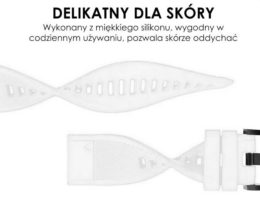 Pasek silikonowy - G09 - do Garmin - biały - 22 mm