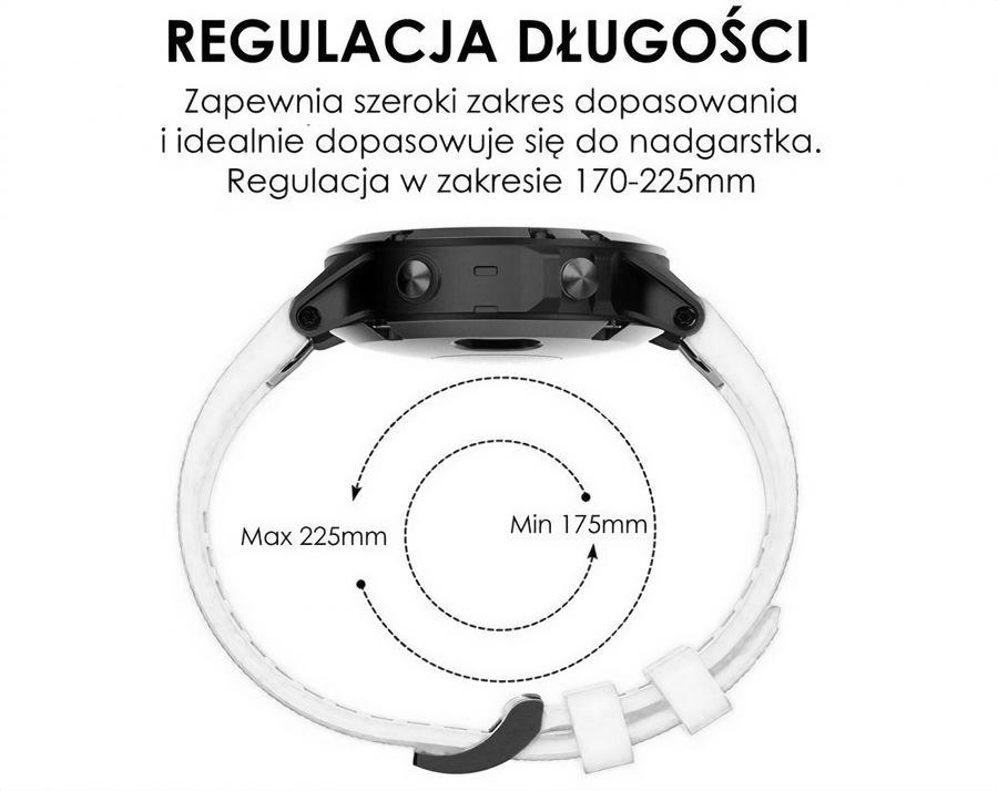 Pasek silikonowy - G09 - do Garmin - biały - 22 mm