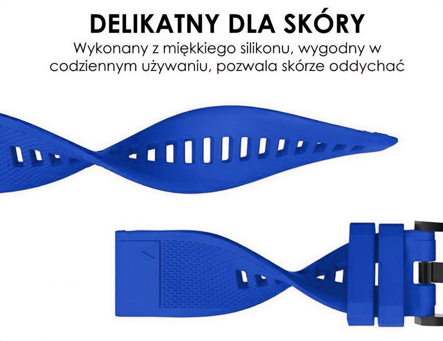 Pasek silikonowy - G09 - do Garmin - ciemnoniebieski - 22 mm