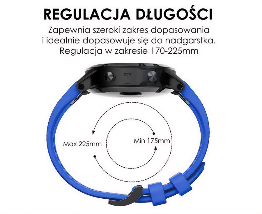 Pasek silikonowy - G09 - do Garmin - ciemnoniebieski - 22 mm