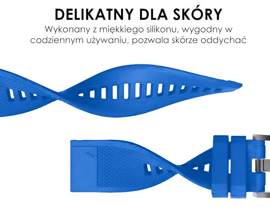 Pasek silikonowy - G09 - do Garmin - jasnoniebieski - 22 mm