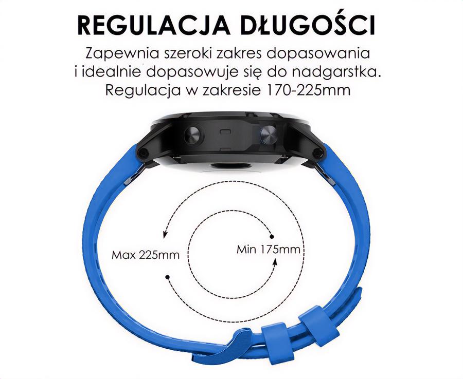 Pasek silikonowy - G09 - do Garmin - jasnoniebieski - 22 mm