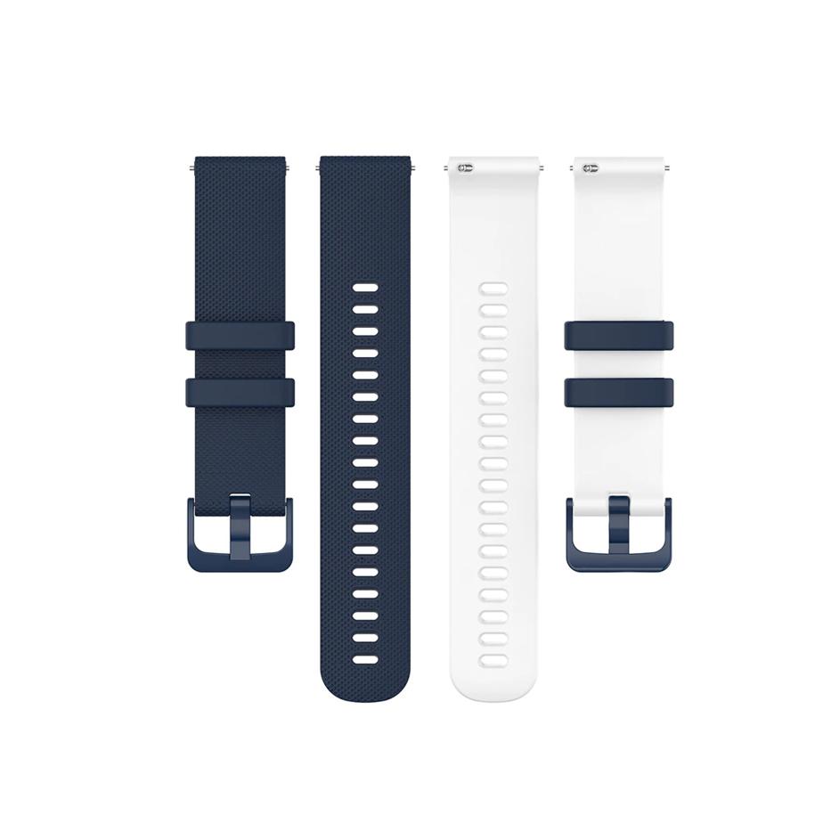 Pasek silikonowy - G23 - granatowo-biały - 20 mm