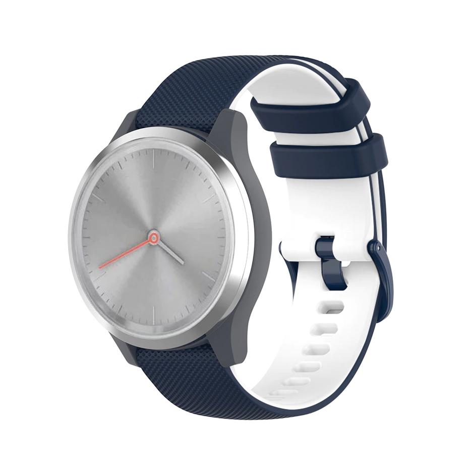 Pasek silikonowy - G23 - granatowo-biały - 20 mm