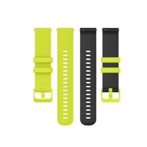 Pasek silikonowy - G23 - limonkowo-czarny - 20 mm