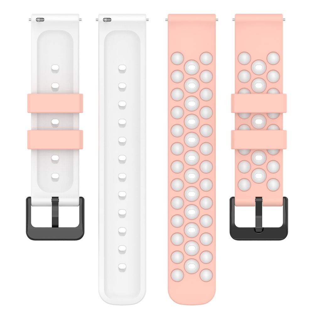 Pasek silikonowy - G29 - różowo-biały - 22 mm