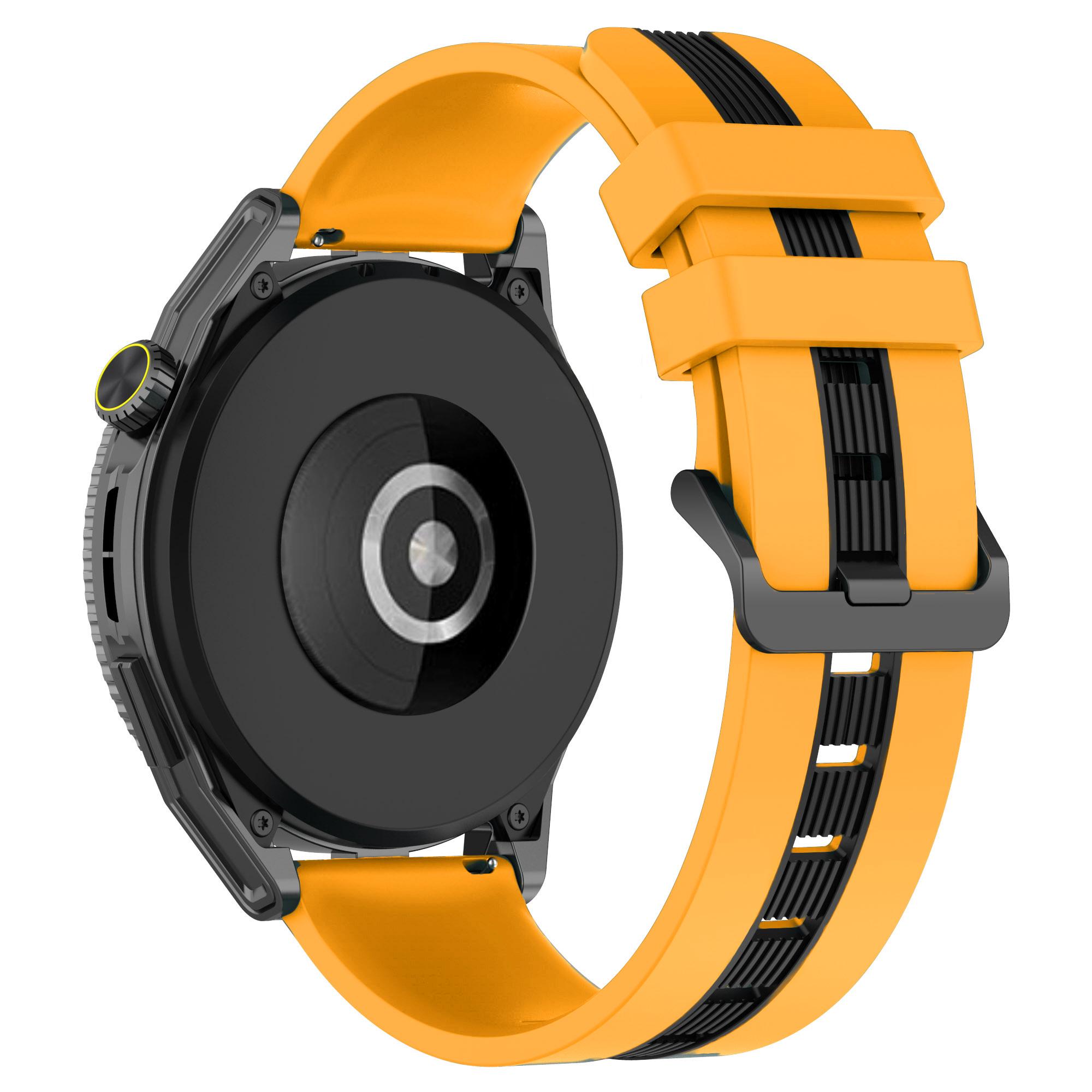 Pasek silikonowy - G31 - jasnopomarańczowo-czarny - 22 mm