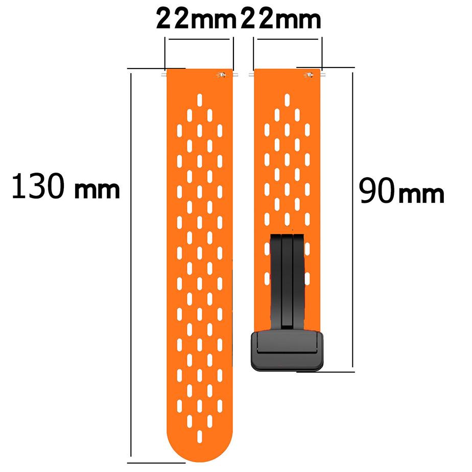 Pasek silikonowy - G34 - ciemnopomarańczowy - 22 mm