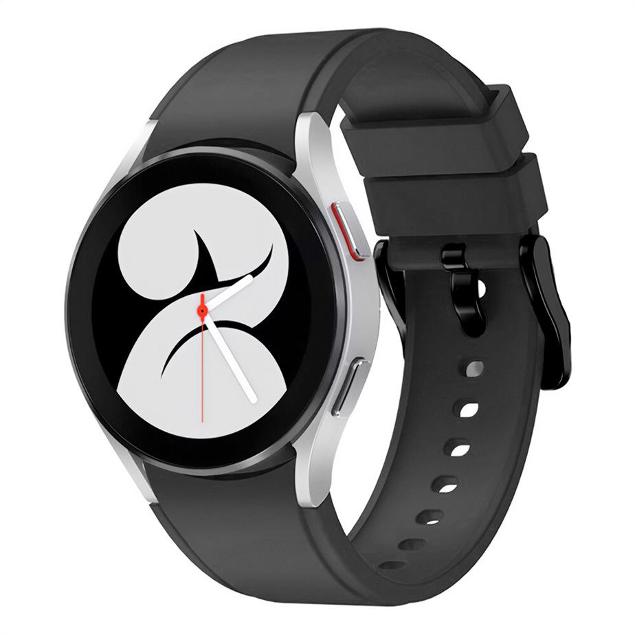 Pasek silikonowy - do Samsung Galaxy Watch 4 - czarny - 20 mm