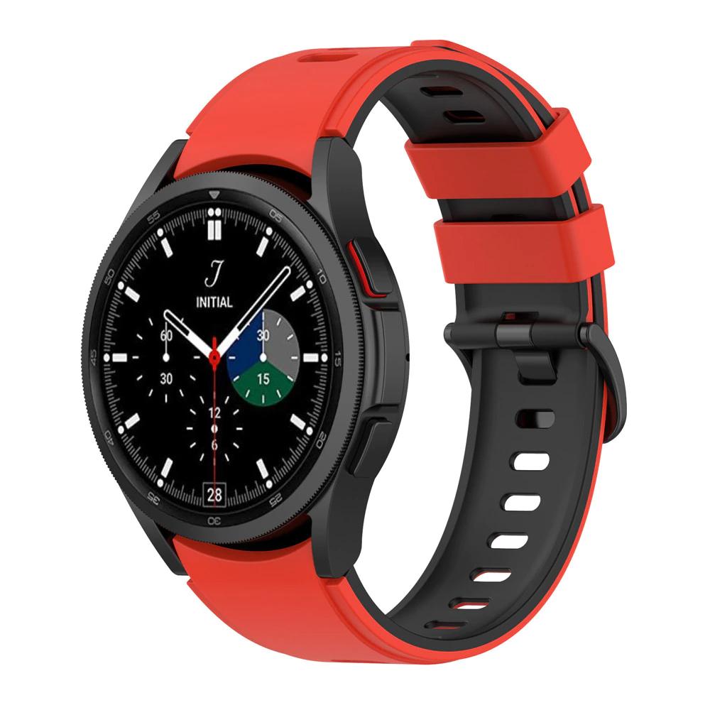 Pasek silikonowy - do Samsung Galaxy Watch 5 - czerwono-czarny - 20 mm