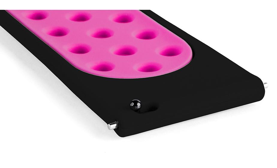 Pasek silikonowy S02 - czarno-różowy - 18 mm