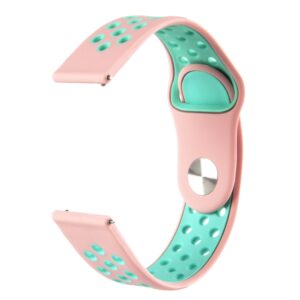 Pasek silikonowy S02 - różowo-turkusowy - 20 mm