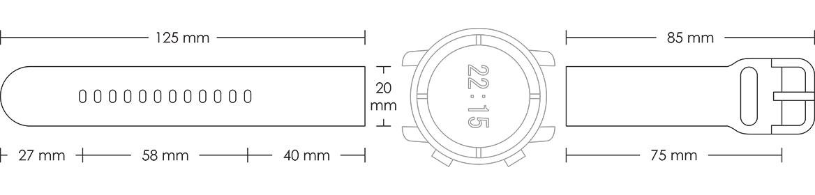 Pasek silikonowy S04 - szary - 20 mm