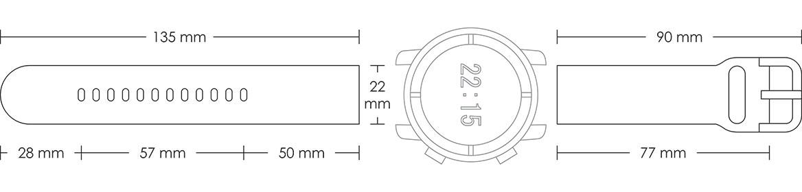 Pasek silikonowy S04 - biały - 22 mm