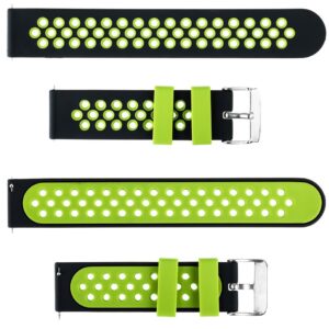 Pasek silikonowy S06 - czarno-zielony - 22 mm