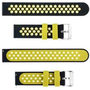 Pasek silikonowy S06 - czarno-żółty - 18 mm
