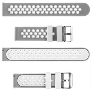 Pasek silikonowy S06 - szaro-biały - 20 mm